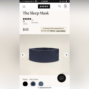 Away sleep mask